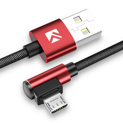FLOVEME 90 Degree L Elbow Shape 1m 2.4A Micro USB Fast Charging USB Cable for Devices with Micro USB Interfaces