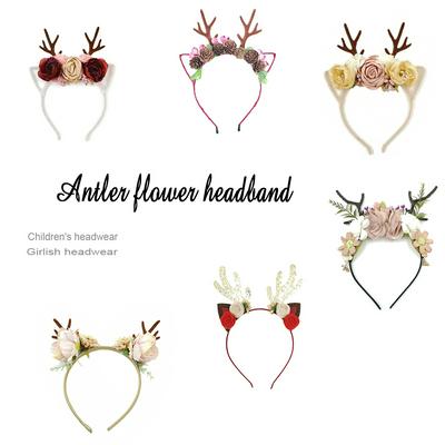 Christmas Antlers Flower Headband Cute Masquerade Hair Accessories