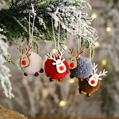Leuke Vilt Houten Elanden Kerstboom Decoraties Opknoping Hanger Herten Craft Ornament Kerst Decoraties Voor Huis Nieuwe Jaar 2021