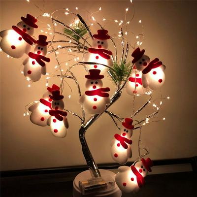 Sneeuwpop Kerstboom Led Guirlande String Lights Sneeuwvlokken String Fairy Lights Opknoping Ornamenten Voor Navidad Natal Nieuwjaar
