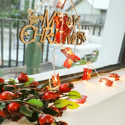 Creative Christmas Socks Light Strings Decoration LED Lamp with Battery Box 