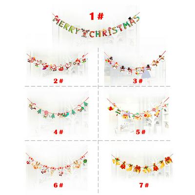 Banner Flag New Year Party Santa Snowman Parachute Flags Garlands Christmas Decor 