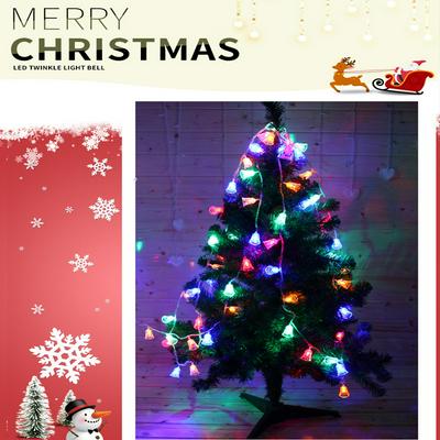 Creative Christmas Bell Light Strings Decoration LED Lamp with Battery Box 