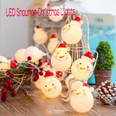 Christmas Lantern LED Snowman Light Strings with Battery Box for Room and Outdoor Decoration