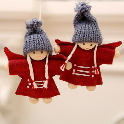 2 Stuks Nieuwe Jaar Angel Jongen Meisje Opknoping Poppen Kerst Decoraties Voor Home Decor Kerstboom Ornamenten Natal Home Decor xmas