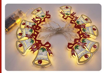 LED String Lights, Battery-operated Decoravite Lights with Metal Cutouts of Bell for Christmas Decoration