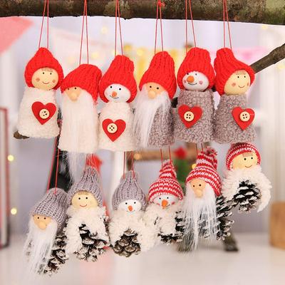 Santa Claus Christmas Hanging Ornaments Pine Cone Xmas Doll Tree Pendant Christmas 