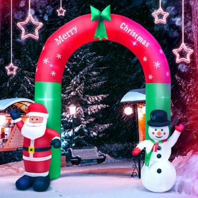 Halloween Santa Claus Snowman Inflatable Decoration Ornaments Arch Courtyard Party Christmas Luminous Inflatable Model with LED Light