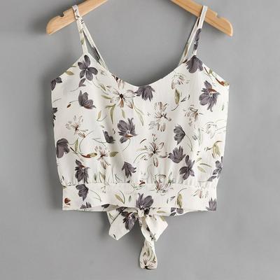 2019 Summer Sexy Plaid Women Strap Skinny Vest Camisole Tie Back Crop Top Cropped Lady Slim Bra Blouse Sexy tops for Sexy Girl's Tops