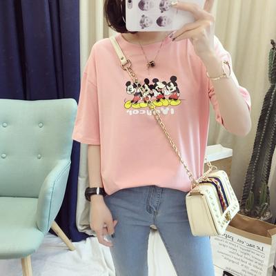 Women's Casual Loose T-shirt Printed Short-sleeved Summer Top