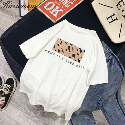 Women's Leopard T-shirt Summer Fashion Cotton O-neck Short-sleeve Tees Tops 
