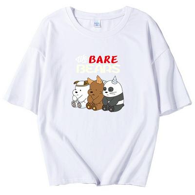 Women's Short-sleeve Crewneck Shirt Loose Front-printed Top - Design A