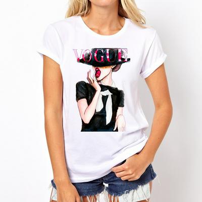 Women's Painting T-shirt Summer Fashion O-neck Short-sleeve Tees Tops 