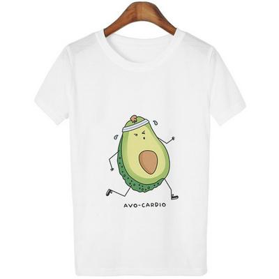 Women's Avocado T-shirt Summer Fashion Cotton O-neck Short-sleeve Tees Tops 