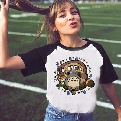 Women's Casual T-shirt Black Sleeves and White Background 