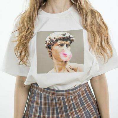 T-shirt for Women Summer Fashion Painting Short-sleeve O-neck Tees Tops
