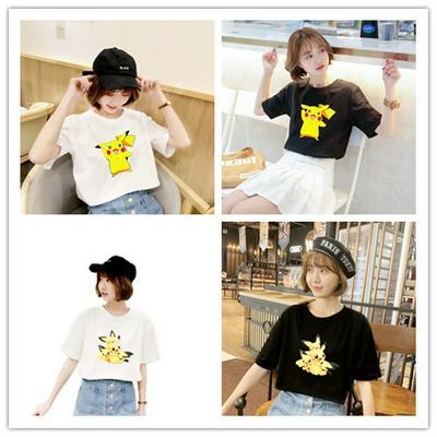 Women's Short-sleeve Shirt Pikachu Printed Loose-fit T-shirt