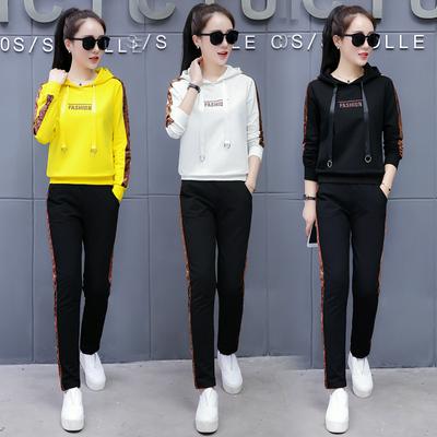 Sweatshirt and Pants Set for Women, Embroidery Casual Sports Suit