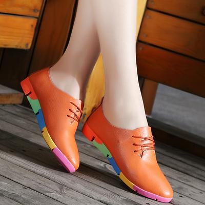 2019 Spring and Autumn New Pointed candy Color Girls Wild Flat Shoes Soft Bottom Casual Shoes White Shoes for Women's Oxford