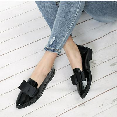 2019 Spring Korean Version Wild Solid Color Pointed Flat Women's Shoes Casual Fashion PU Upholstery Low Heel Shoes