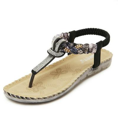 Beach Summer Sandals Women T-strap Flip Flops Thong Elastic Band Ladies Gladiator Shoes
