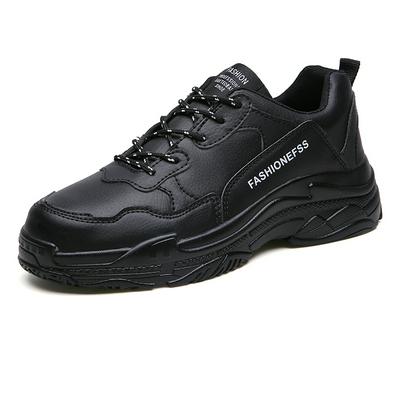 Youth Thick-Bottom Shallow Mouth Four Seasons Couple Round Head Anti-Slip Lace-Up Casual Sponge Cake Shoes