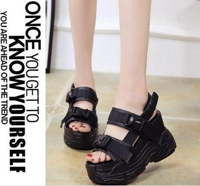 2019 Fashion Genuine Leather Mesh Women's Platform Sneakers Women White Black Dad Shoes Woman Casual Chunky Trainers