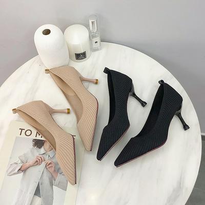 Women's Pointed Toe High Heels Middle Heel Pumps for Office, Dinner Party, Evening Banquet