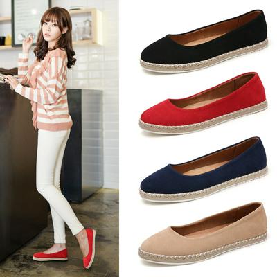36-42 Yard Simple Four Seasons Non-Slip Flat Bottom Faux Suede Shallow Mouth Round Head Lazy Women's Shoes