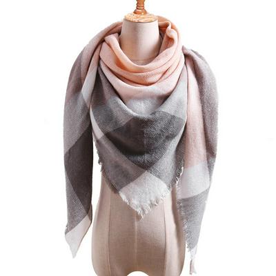Women's Winter Plaid Scarf Warm Chunky Neck Wrap Checkered Shawl Scarves - Style A