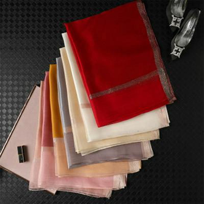 Silk Scarf Elegant Satin Scarf Fashionable Scarf Lightweight Neck Wear with Flat Hem for Women