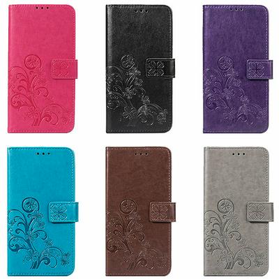 Embossed Lucky Four-Leaf Clover Pattern Shockproof Anti-Scratch PU Leather + Soft TPU Card Slot with Hand Rope Magnetic Buckle and Stand Wallet Case for Google Pixel 3