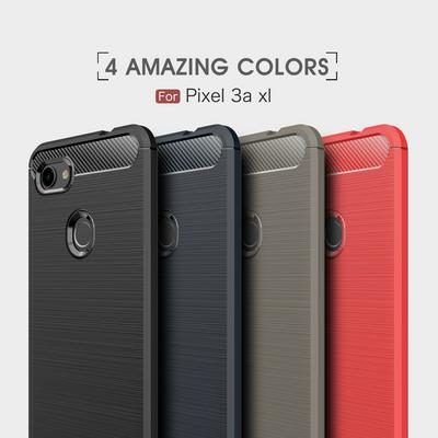 Carbon Fiber Pattern Brushed Shockproof Soft TPU Back Cover Case for Google Pixel 3 XL