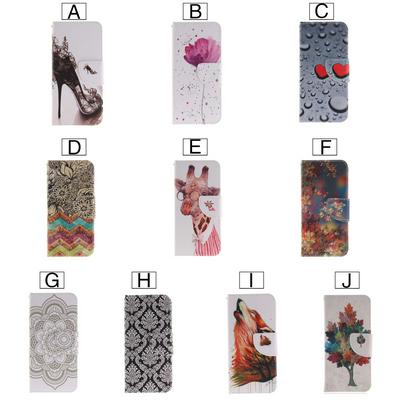 3th Colored Painting Side Flip PU Leather + Soft TPU with Card Slots and Stand Wallet Protective Case for Samsung Galaxy A8 (2018) / A530 