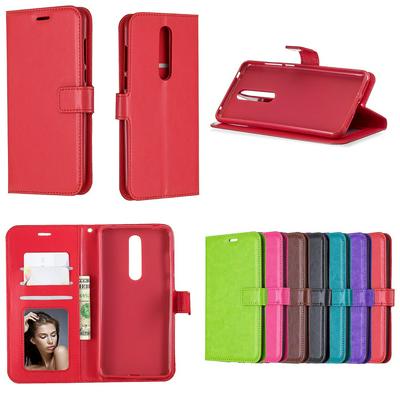 Crazy Horse Pattern PU Leather + TPU with Card Slots Wallet and Stand Support Cover Case for Nokia 3.1 Plus