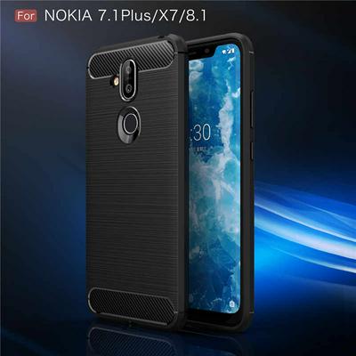 Brushed Texture Shockproof Anti-Scratch Soft TPU Back Cover Case for Nokia 8.1 / X7
