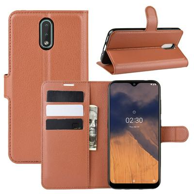 Litchi Pattern Side Flip Shockproof PU Leather + Soft TPU Card Slots with Stand and Magnetic Buckle Wallet Case for Nokia 2.3