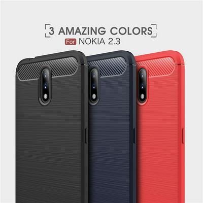Carbon Fiber Pattern Brushed Shockproof Soft TPU Back Cover Case for Nokia 2.3