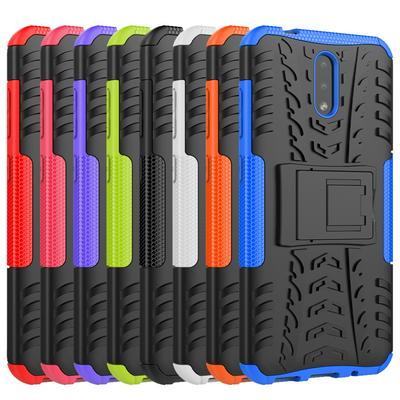 Dazzling Pattern Scratch Resistant Shockproof Hard PC +TPU Back Cover Case with Foldable Stand for Nokia 2.3