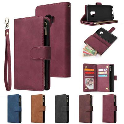 Wallet Phone Case for Samsung Galaxy S9, Doka Slots Leather Phone Cover With Magnetic Buckle