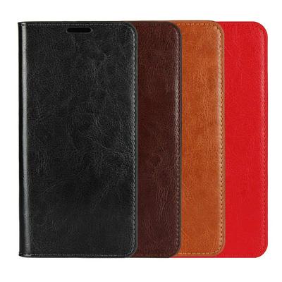 Black Red Brown Coffee Side Flip Genuine Leather + PC Card Slots with Wallet and Stand Support Protective Cover Case for Samsung Galaxy S9 