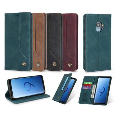 Retro Classic Strong Magnetic Type Shockproof PU Leather Wallet Phone Case for Samsung Galaxy S9