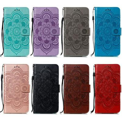 Mandala Pattern PU Leather + Soft TPU Wrist Strap with Card Slots Stand and Picture Wallet Cover Case for iPhone 7 Plus / 8 Plus
