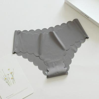 Solid Color Seamless Ice Silk Wave Edge Breathable Low Waist Soft Comfort Ladies Underpants