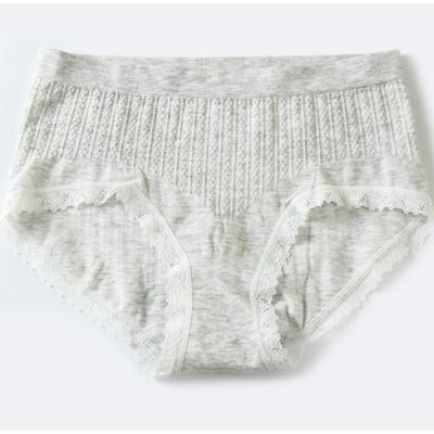 9981 One-Size Solid Color Soft Large Comfortable Seamless Color Cotton Lace Edge Middle No Trace Waist Briefs for Women