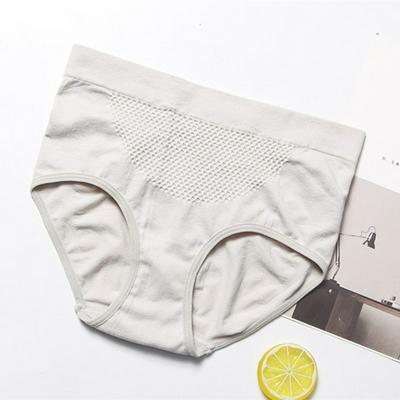 One-Size Honeycomb Warm Uterus Mid-Waist Seamless Massage Large Size Abdomen Women's Underpants