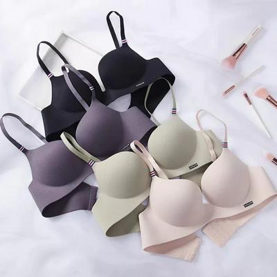 Ice Silk One-piece no Trace no Steel Ring Soft Close-fitting Bra Gathered Adjustable Underwear