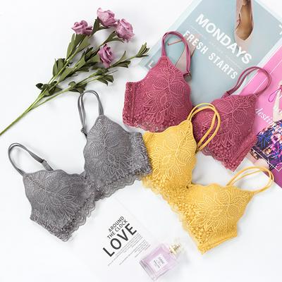 Lace Sexy No Steel Ring No Trace Beauty Back Thin Gathered Underwear Girls Bra