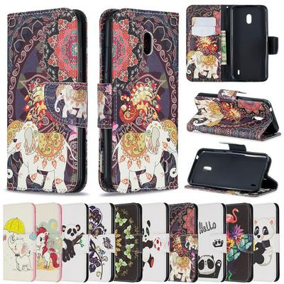 Wallet Case for Nokia 2.2, Printed Leather Phone Cover with Reinforced Stitching and Hidden Kickstand