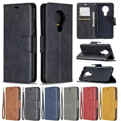 Solid Color Sheep Pattern All-round Protection PU Leather Phone Protective Case with Card Slots&Stand for Nokia 5.3